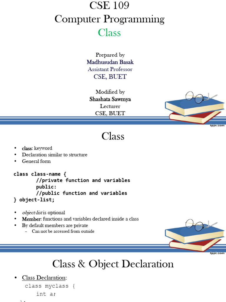 Intro to Class and C++ | PDF | Constructor (Object Oriented Programming ...