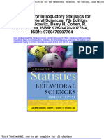 Full Download Test Bank For Introductory Statistics For The Behavioral Sciences 7th Edition Joan Welkowitz Barry H Cohen R Brooke Lea Isbn 978-0-470 90776 4 Isbn 9780470907764 PDF Full Chapter