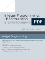 IE 142 Meeting 1 - Integer Programming