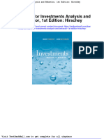 Full Download Test Bank For Investments Analysis and Behavior 1st Edition Hirschey PDF Full Chapter