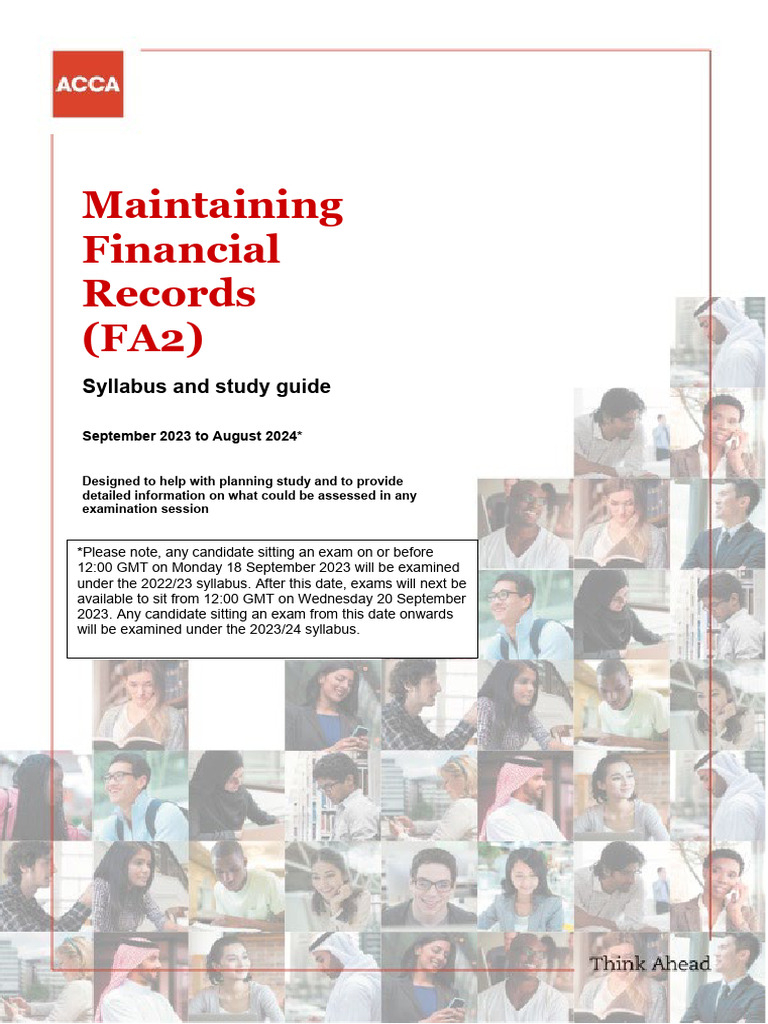 FA2 Syllabus and Study Guide 2023-24 | PDF | Deferral | Bookkeeping