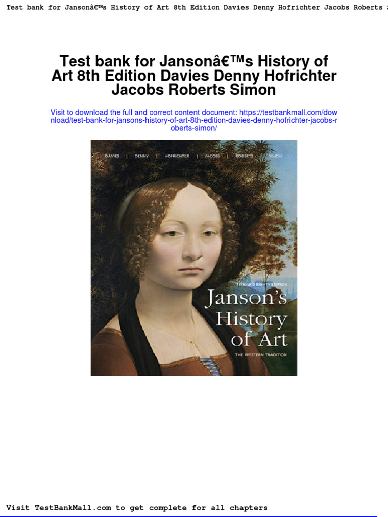 Full Download Test Bank For Jansons History of Art 8th Edition Davies