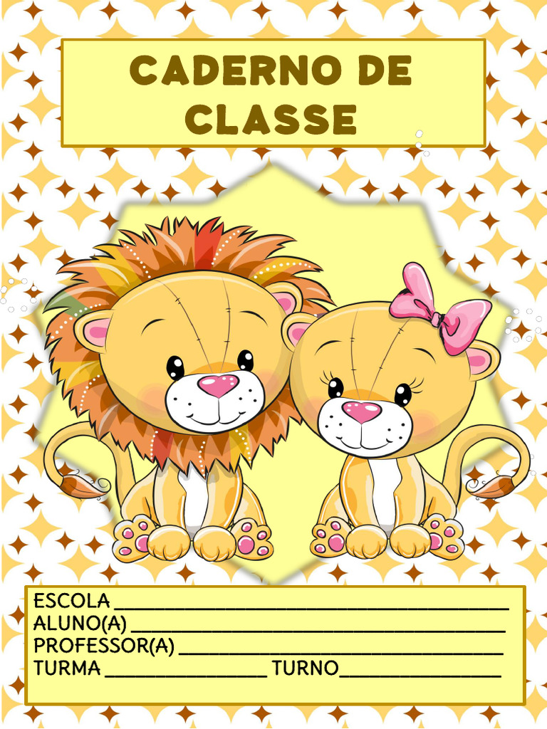 Capa Caderno Leãozinho | PDF