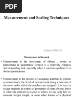 Measurement and Scaling