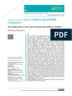 Tekrarlama Krizi Ve Psikoterapi Etkililik Çalışmaları: The Replication Crisis and Psychotherapy Efficacy Studies