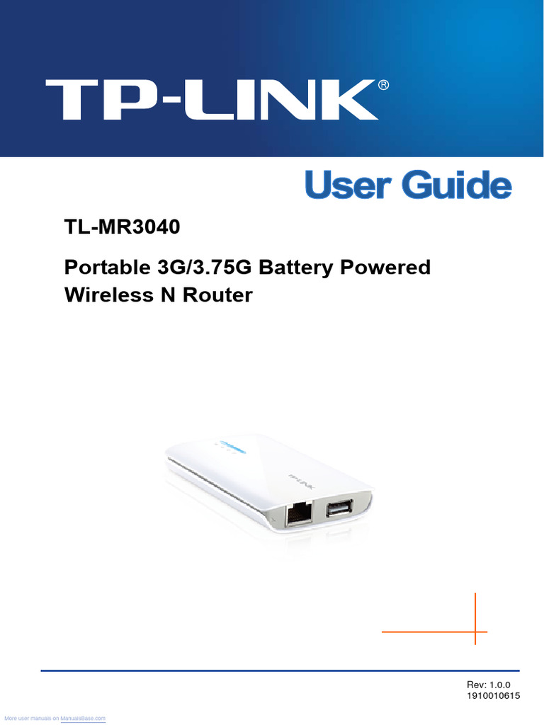 Manual TP-Link TL-MR3040 | PDF | Wi Fi | Wireless Lan