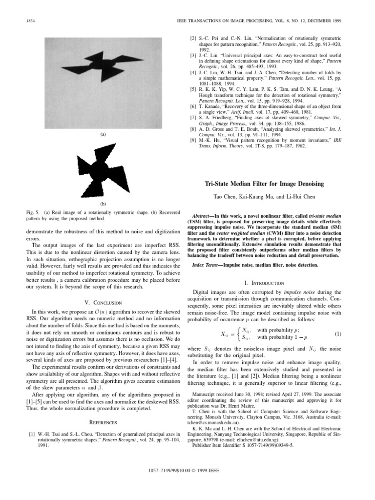 Tri state median filter for image denoising 1834 ieee transactions on