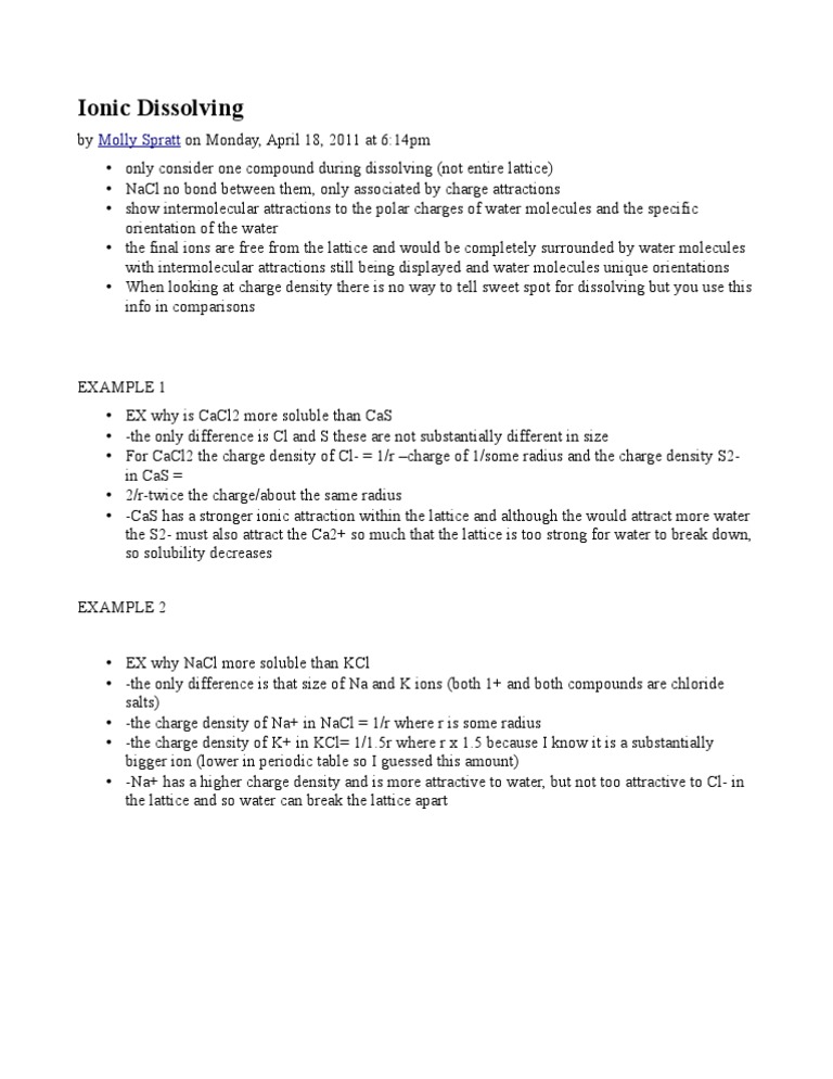 Ionic Compound Solubility Explained | PDF