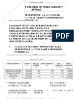 Movilización del ahorro: cálculo de tasas activas y pasivas