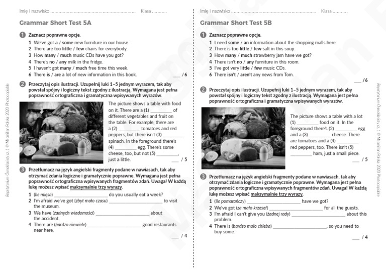 Unit 5 Short Test Grammar A&B | PDF