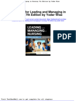Full Download Test Bank For Leading and Managing in Nursing 7th Edition by Yoder Wise PDF Full Chapter