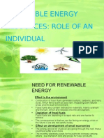 Renewable Energy Resources: Role of An Individual