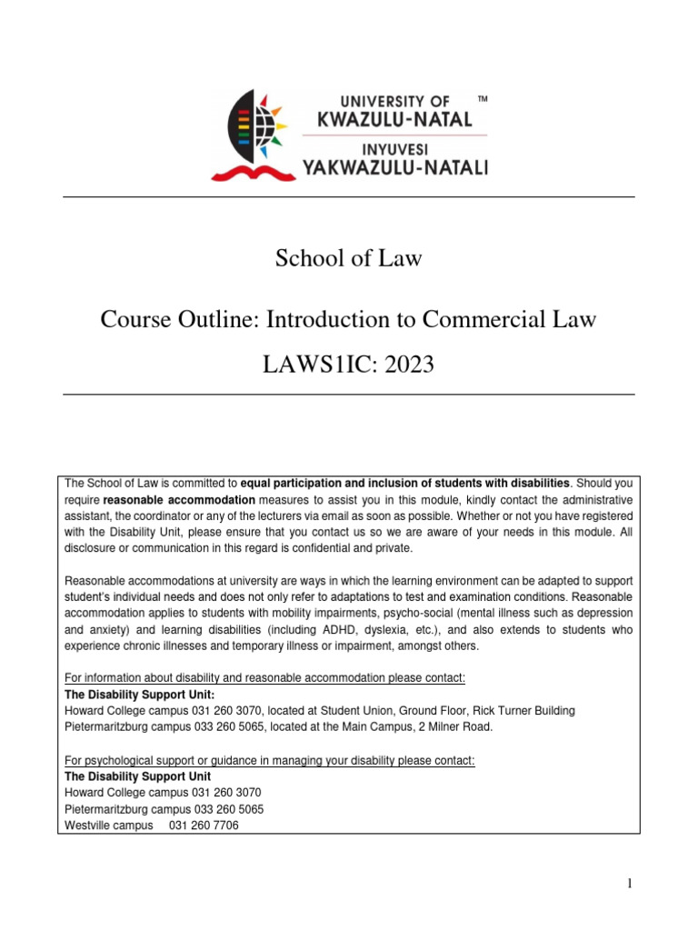 Intro to Commercial Law Guide | PDF | Disability | System