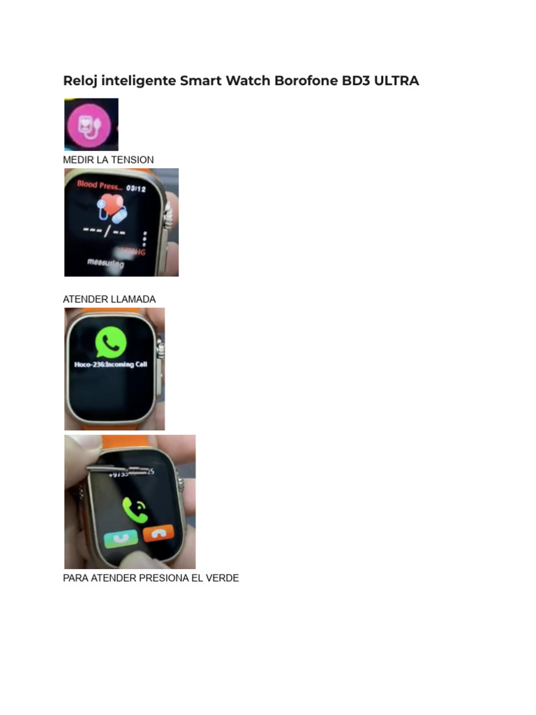 Reloj Inteligente Smart Watch Borofone BD3 ULTRA | PDF