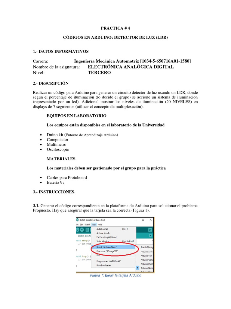 PRACTICA 4 Arduino | PDF