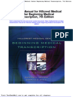 Full Download Solution Manual For Hillcrest Medical Center Beginning Medical Transcription 7th Edition PDF Full Chapter