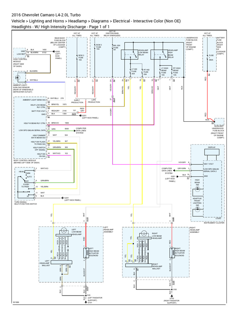 2016 Camaro Headlight Wiring Diagram PDF Headlamp Lighting