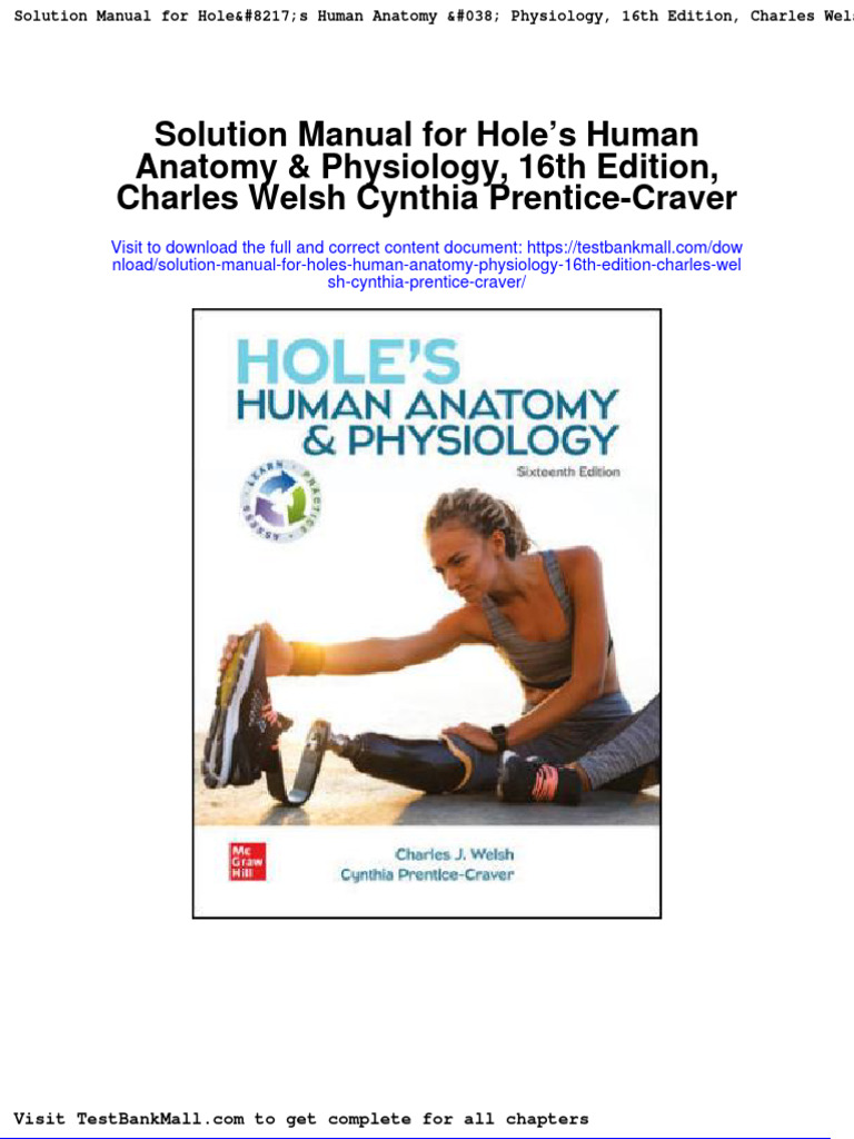 Full Download Solution Manual For Holes Human Anatomy Physiology 16th