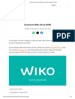 Wiko Stock ROM For All Models (Latest Firmware)