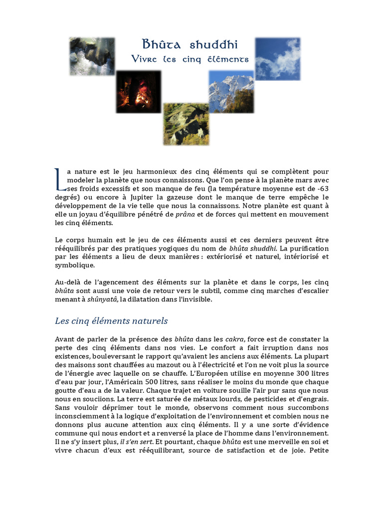 Les 5 éléments de la vie humaine | PDF | Feu | Eau