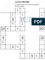 Calculs Croisés Opérations Mathématiques