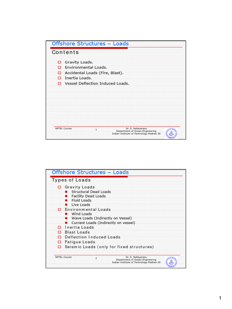 Offshore Structure Load Types | PDF | Wound | Structural Load