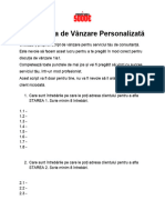 FIȘA de LUCRU - Strategia Ta de Vânzare Personalizată