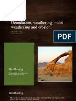 Denudation, Weathering, Mass Weathering and Erosion