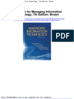 Full Download Test Bank For Managing Information Technology 7th Edition Brown PDF Full Chapter