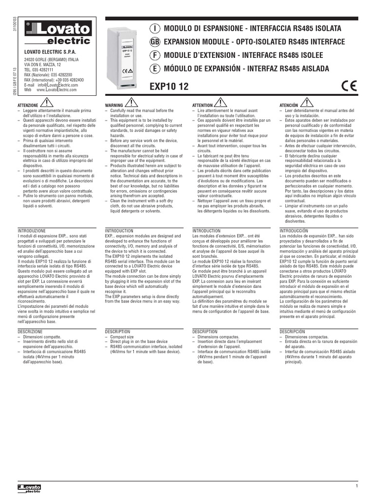 Module EXP10 12 - Interface RS485 Isolée | PDF | Informatique | Théorie ...