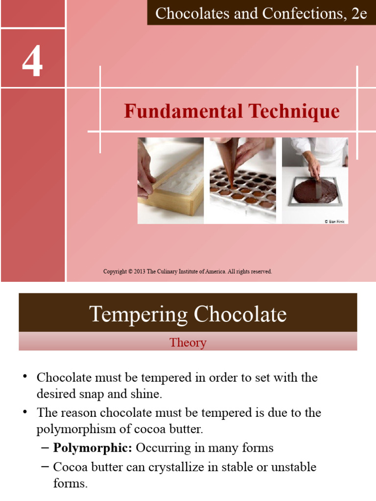 Tempering Chocolate Techniques Guide | PDF | Chocolate | Materials