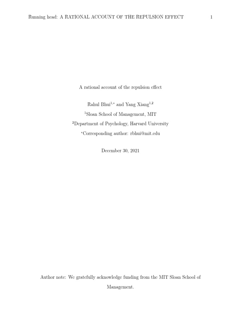 A Rational Account of the Repulsion Effect | PDF | Rationality ...