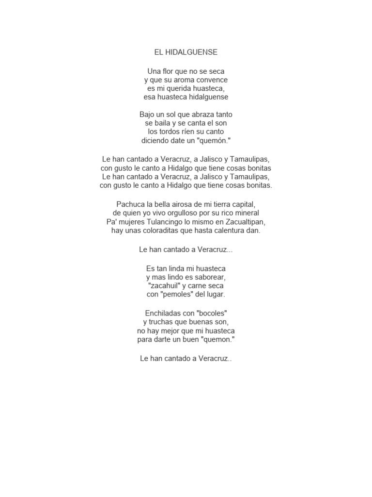 Letra El Hidalguense PDF