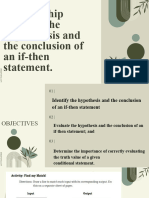 Relationship Between The Hyphothesis and The Conclusion of An If-Then Statement