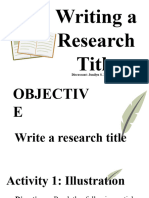 Lesson 5 Wrting A Research Title