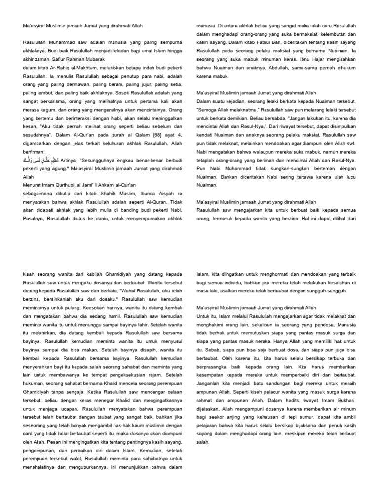 Akhlak Mulia Rasulullah dalam Islam | PDF