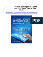 Instant Download Human Resource Development Talent Development 7th Edition Werner Test Bank PDF Full Chapter