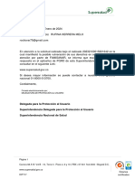 Delegada para La Protección Al Usuario Superintendencia Delegada para La Protección Al Usuario Superintendencia Nacional de Salud