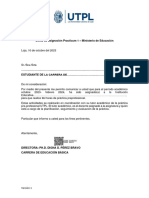 Oficio de Asignación Practicum 1 Ministerio de Educación Signed