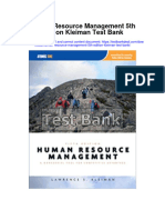 Instant Download Human Resource Management 5th Edition Kleiman Test Bank PDF Full Chapter