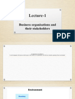 Lecture-1 (Business Organisations and Stakeholders)