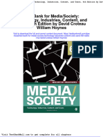 Full Download Test Bank For Media Society Technology Industries Content and Users 6th Edition by David Croteau William Hoynes PDF Full Chapter