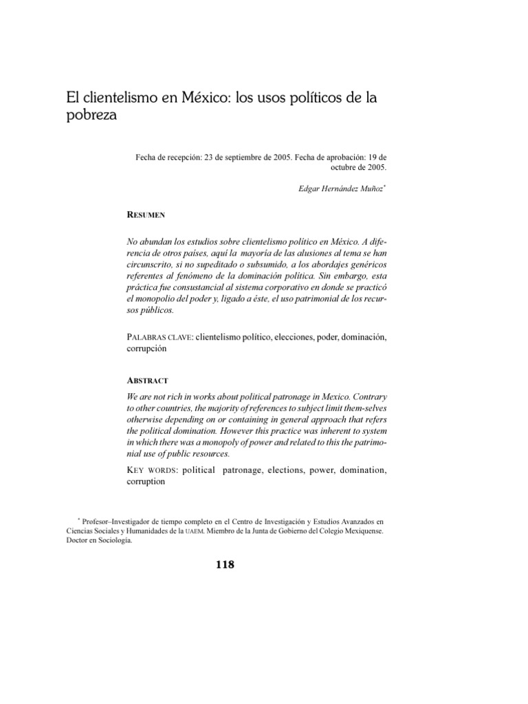 Clientelismo en Mexico | PDF