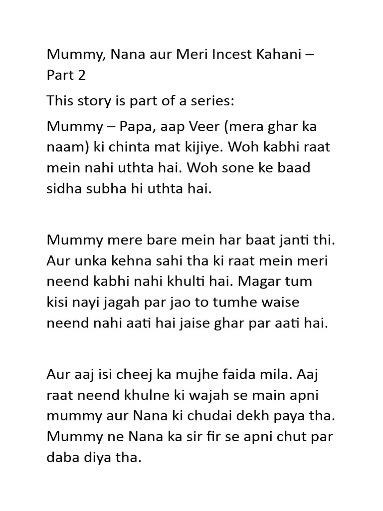 incest папа Mummy, Nana Aur Meri Incest Kahani - Part 2 | PDF