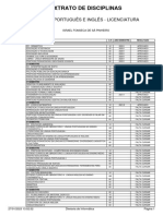 Extrato de Disciplinas: Letras - Português E Inglês - Licenciatura