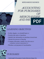 Accounting For Purchases of Merchandise and Payments