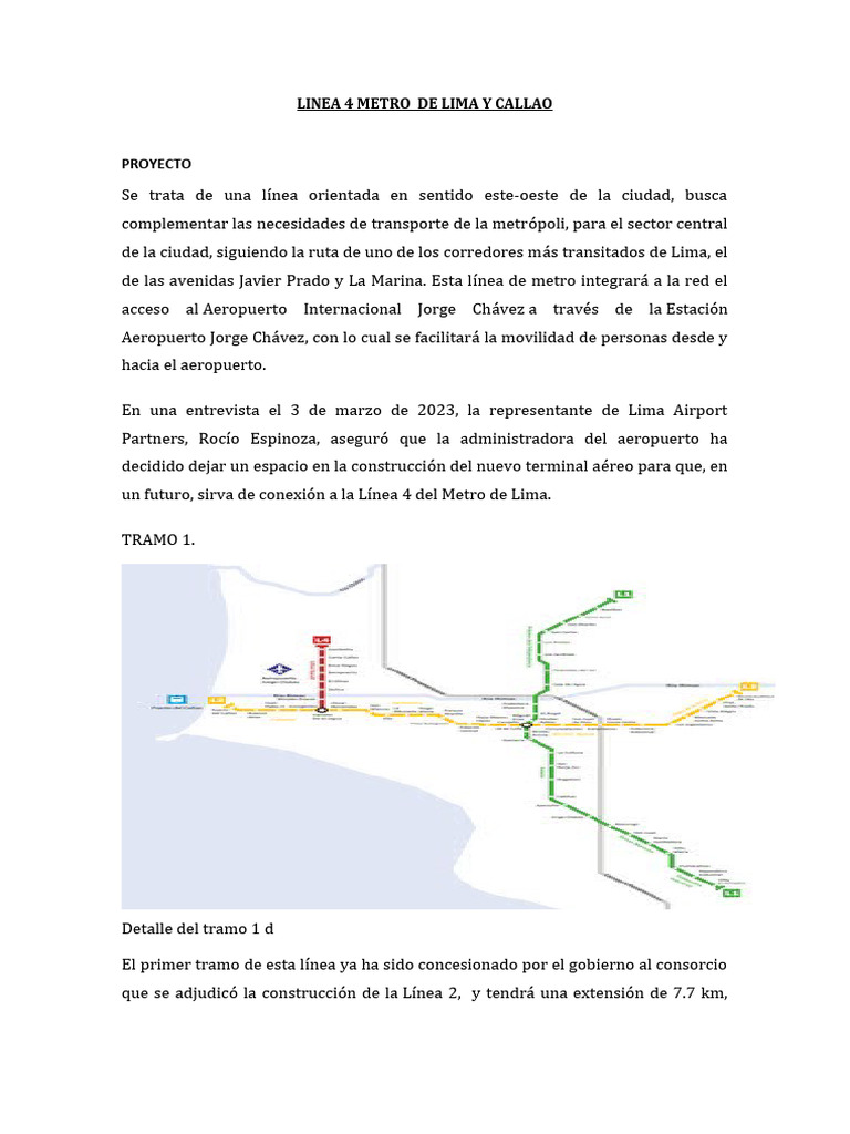 Linea 4 Metro de Lima y Callao | PDF