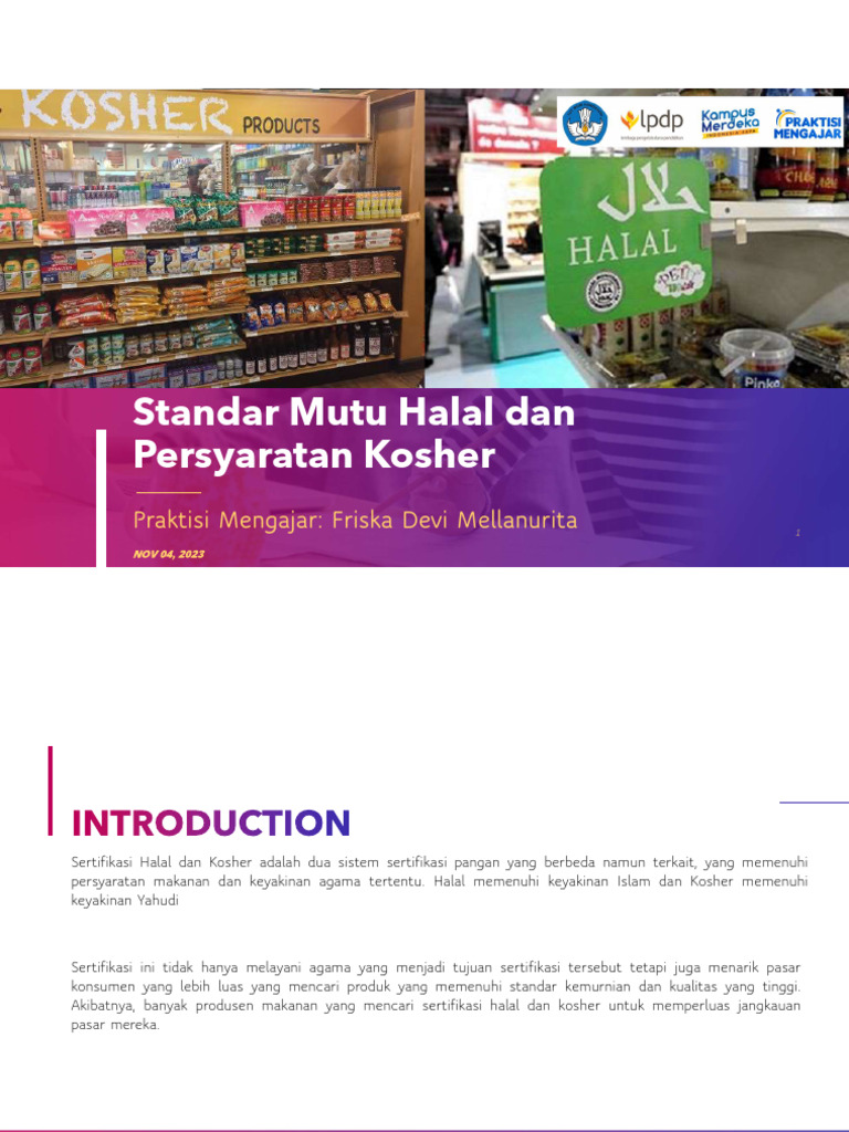 Persyaratan Sertifikasi Kosher | PDF