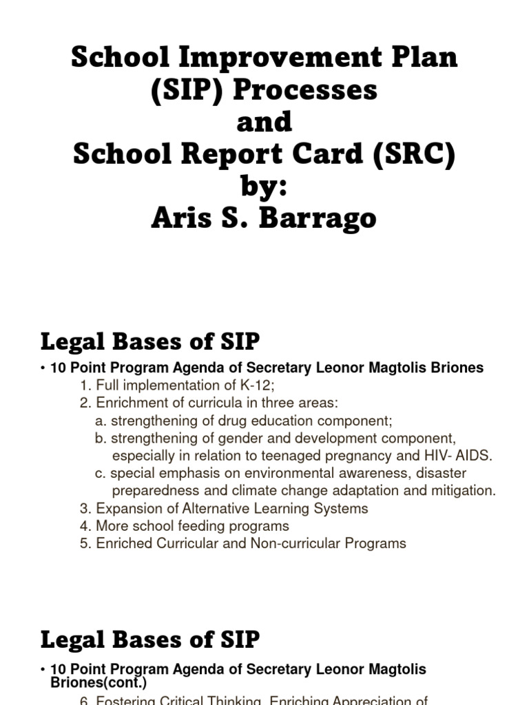 School Improvement Plan and Report Card Guide | PDF | Governance ...