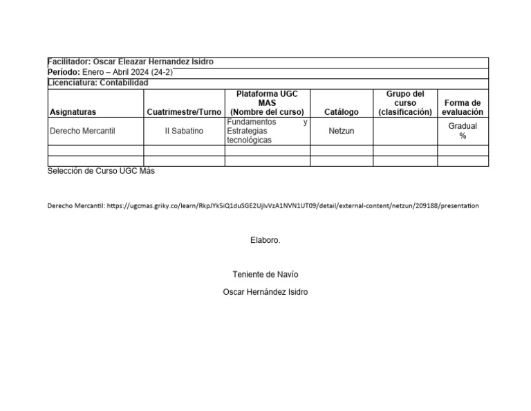 Selección de Curso Ugc Más Contab. | PDF
